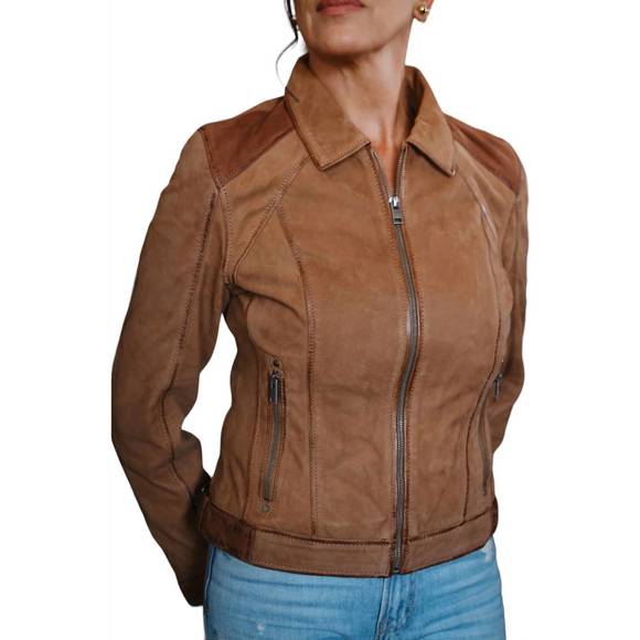 MAURITIUS Jackets & Blazers - Women's Brown Leather Jacket